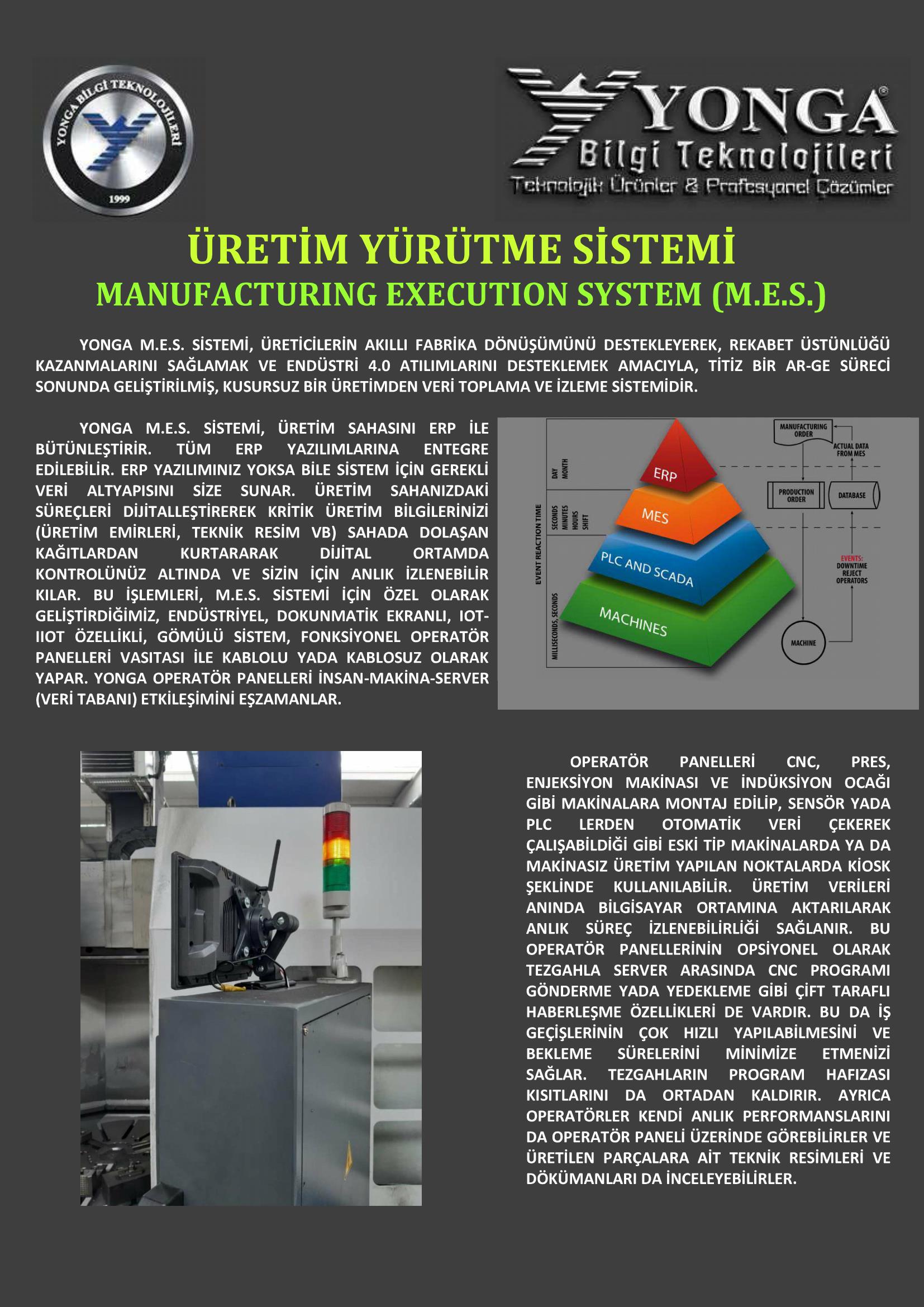 YONGA-MES ÜRETİM YÜRÜTME SİSTEMİ