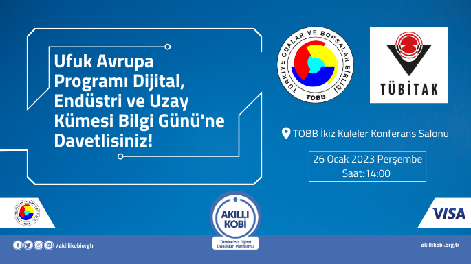 TÜBİTAK ve TOBB İşbirliğinde Gerçekleştirilecek Olan Ufuk Avrupa Programı Dijital, Endüstri ve Uzay Kümesi Bilgi Günü